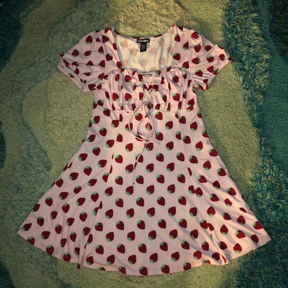 Hot Topic Strawberry Print Dress